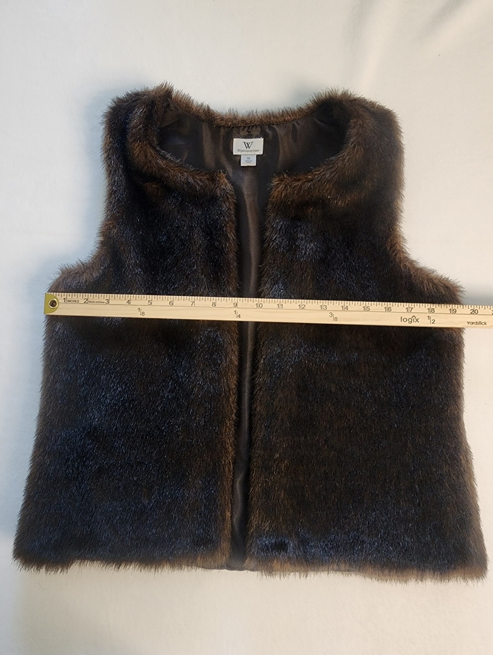 Vintage Worthingon Faux Fur Chocolate Brown Vest Like New Size Med Soft Festival - Picture 7 of 11